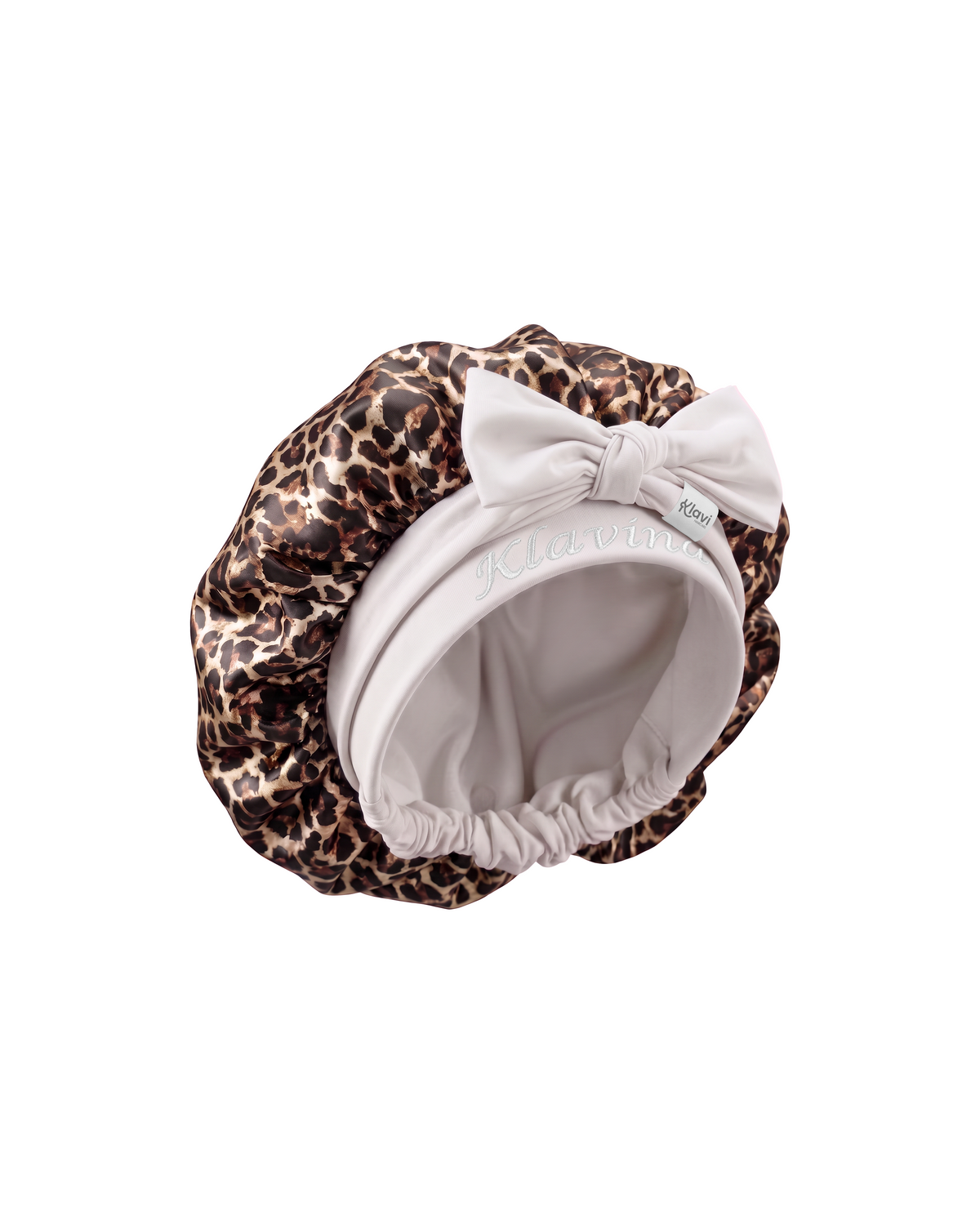 BONNET SATIN BRODÉ • LÉOPARD
