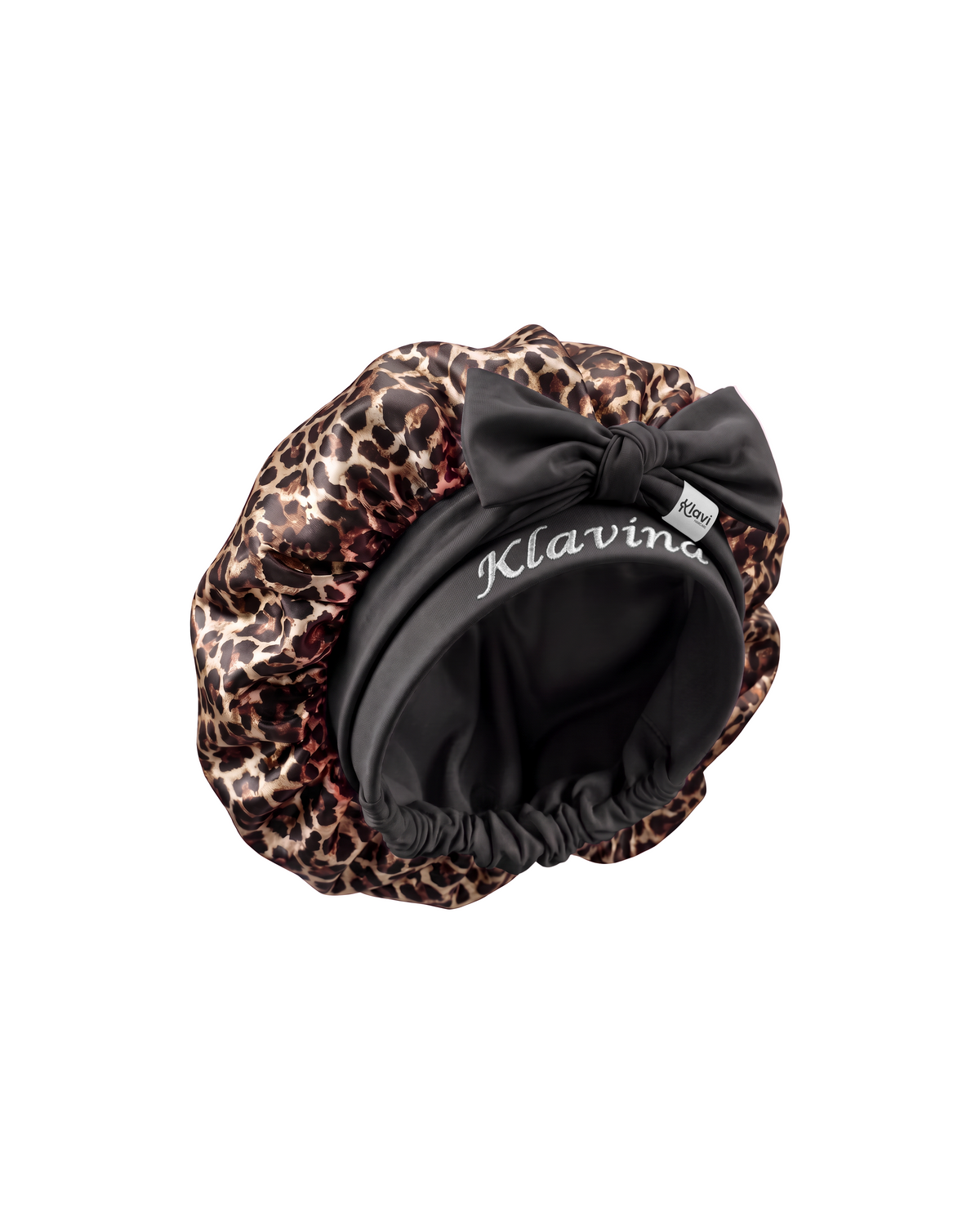 BONNET SATIN BRODÉ • LÉOPARD